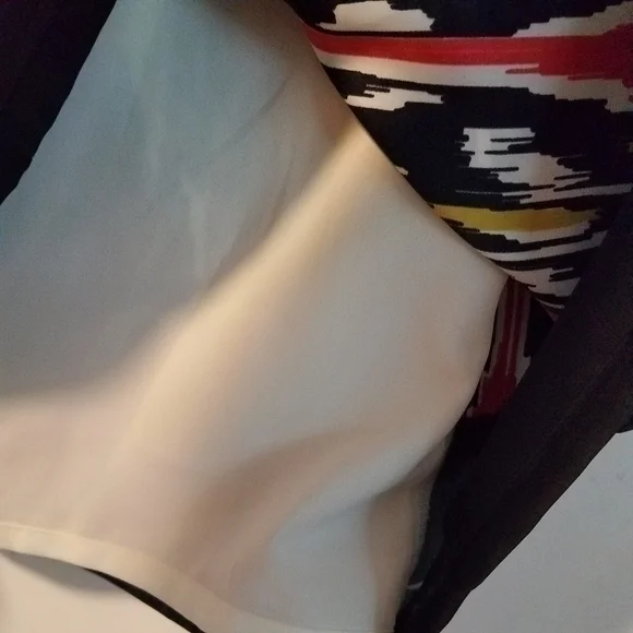 JAX NWT Women's Sleeveless‎ Black Surplice Faux Wrap Ikat Dress - Picture 10 of 15